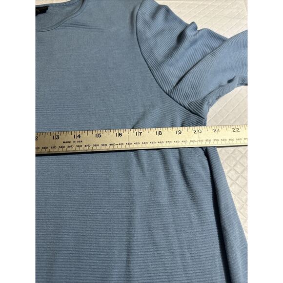 J Jill Women Top Large Blue Tunic Shirt Wearever Collection Long Sleeve NWT - Picture 8 of 10